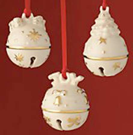 Lenox Christmas Ornament Just Jingles- Boxed Set Of 3 - Boxed