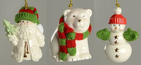 Lenox Christmas Ornament Warmest Wishes - Set Of 3 - Boxed