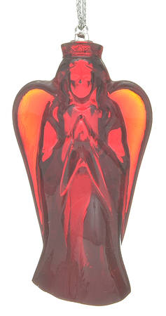 Crystal Christmas Ornament Herald Angel Figure-Red - No Box