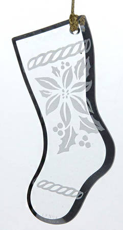 Crystal Christmas Ornament Stocking-Poinsettia - Boxed