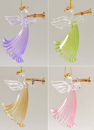 Crystal Christmas Ornament Wishes Of Peace-Set Of 4 - Boxed