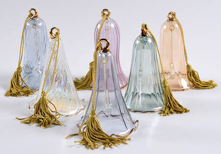Crystal Christmas Ornament Bell Ornaments-Set Of 6 - No Box