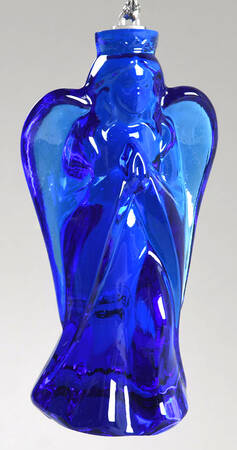 Crystal Christmas Ornament Herald Angel Figure-Blue - Boxed