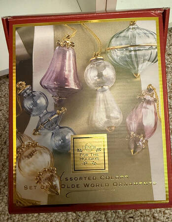 Crystal Christmas Ornament Assorted Ornaments-Set Of 6 - Boxed