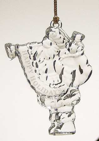 Crystal Christmas Ornament Santa - Boxed