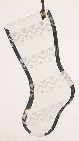 Crystal Christmas Ornament Stocking-Hearts - Boxed