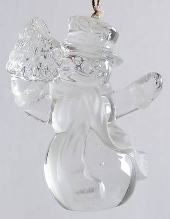 Crystal Christmas Ornament Snowman - With Box