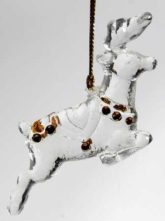 Crystal Christmas Ornament Reindeer - Boxed
