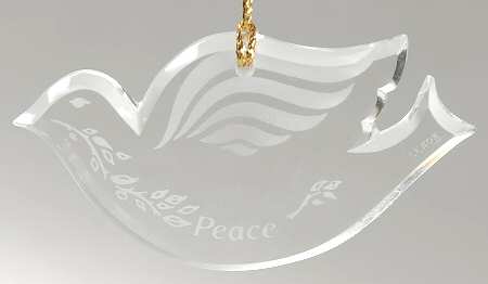 Crystal Christmas Ornament Dove-Peace - Boxed