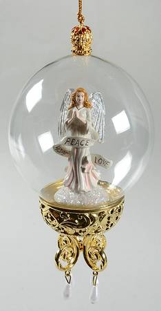 Crystal Christmas Ornament Embellished Angel - Boxed