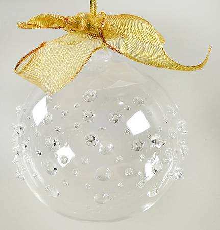 Crystal Christmas Ornament Glass Ball Ornament-Wrap - Boxed