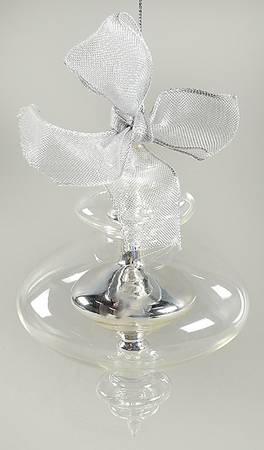 Crystal Christmas Ornament Silver Spire Globe - Boxed