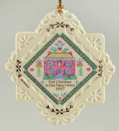 First Christmas In Our New Home 1997-House W/ Pierced Edge - Boxed