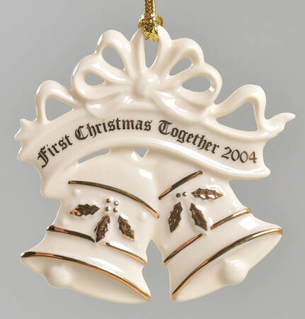Our First Christmas Together 2004-Wedding Bells W/ Gold Holly - Boxed