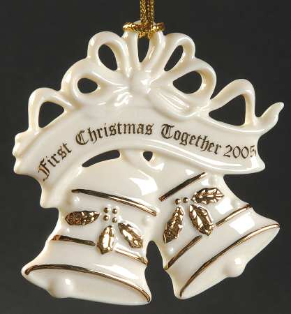 Our First Christmas Together 2005-Wedding Bells W/ Gold Holly - Boxed