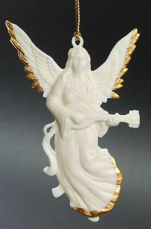 Renaissance Gold Angel With Mandolin - Boxed