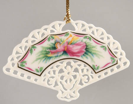 Victorian Lace Fan-Angel With Horn - Boxed