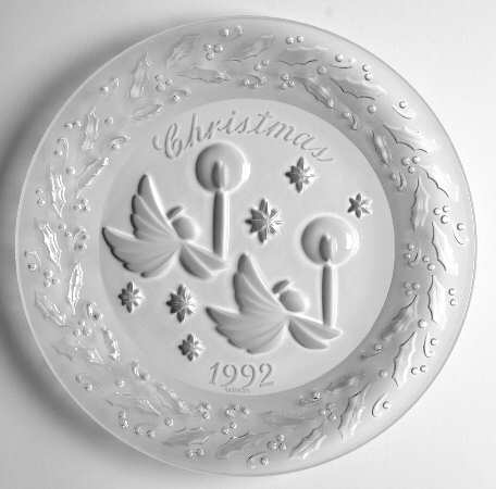 Crystal Holiday Christmas Plate Herald Angels - With Box