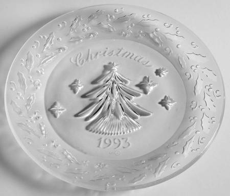 Crystal Holiday Christmas Plate Christmas Tree - No Box