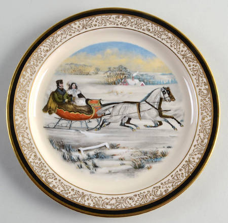 Currier & Ives By Lenox China The Road-Winter - Boxed
