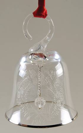 Annual Crystal Bell Wreath & Candle-Platinum Trim - Boxed