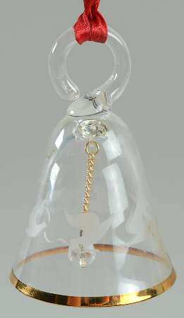 Annual Crystal Bell Doves-Gold Trim - Boxed