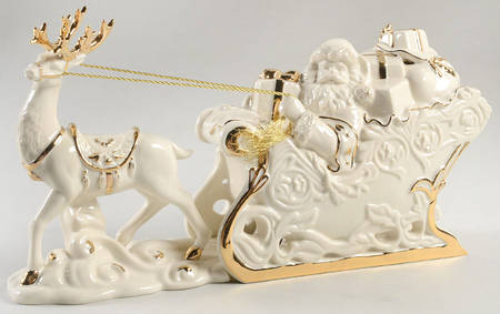 Lenox Christmas Figurine Santa With Sleigh - Boxed