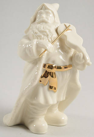 Ivory & Gold Santa Miniatures Santa With Violin - No Box