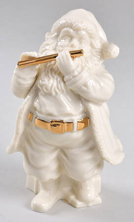 Ivory & Gold Santa Miniatures Santa Playing The Flute - No Box