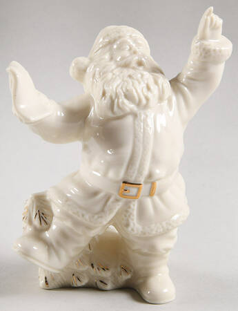 Ivory & Gold Santa Miniatures Santa Pointing With List - No Box