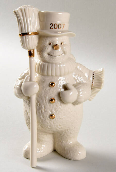 Lenox Christmas Figurine Snowman With Broom - No Box