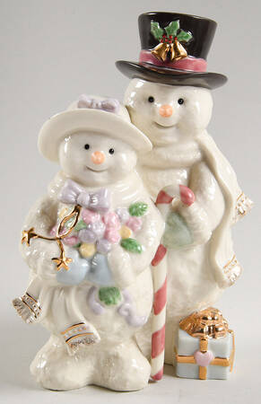 Lenox Christmas Figurine Snowmen Couple - No Box