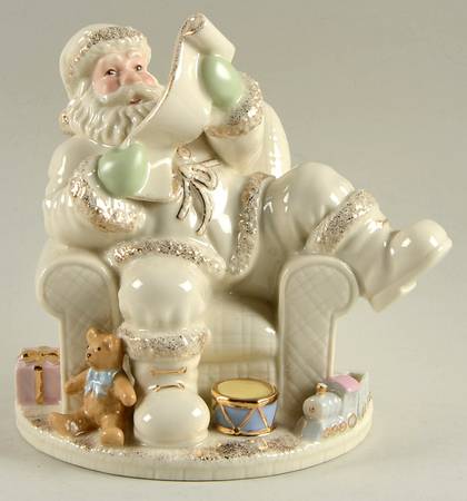 Lenox Christmas Figurine Santa Checking His List - Boxed