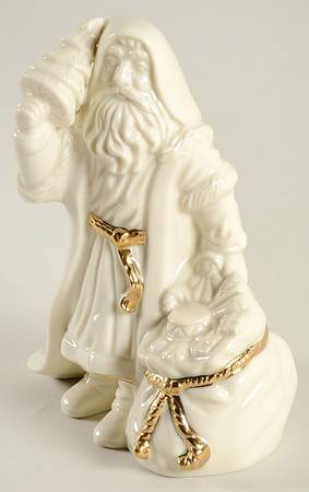 Ivory & Gold Santa Miniatures Santa With Tree And Toy Bag - No Box
