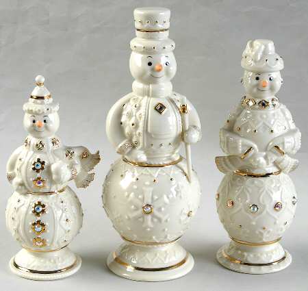 Lenox Christmas Figurine Jeweled Snow Family - Boxed