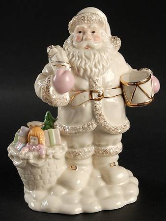Lenox Christmas Figurine Santa With Wreath And Toys - No Box