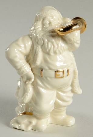 Ivory & Gold Santa Miniatures Santa Blowing Horn  - No Box