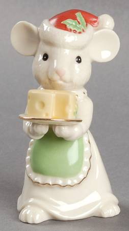Lenox Christmas Figurine Holiday Housewarming-Mouse With Cheese - Boxed
