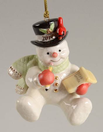 Annual Snowman-Ornament Making A List For Santa - Boxed