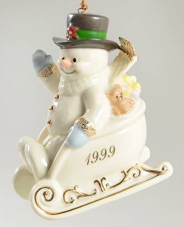 Annual Snowman-Ornament Sleigh Full Of Smiles - Boxed