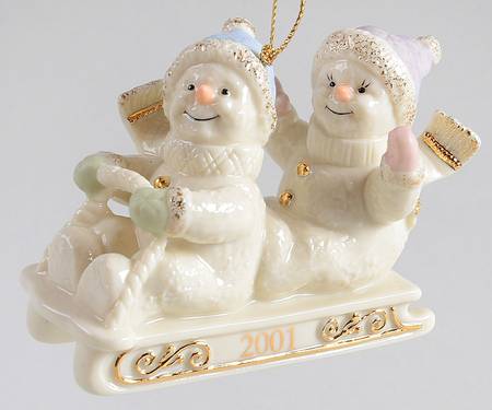 Annual Snowman-Ornament Sledding Snowpals - Boxed