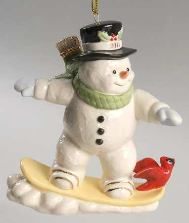 Annual Snowman-Ornament Snowboarding Snowman - Boxed