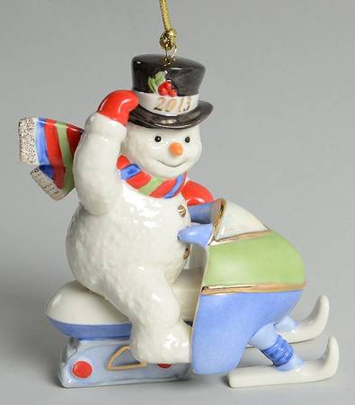Annual Snowman-Ornament Snowmobiling Snowman - Boxed