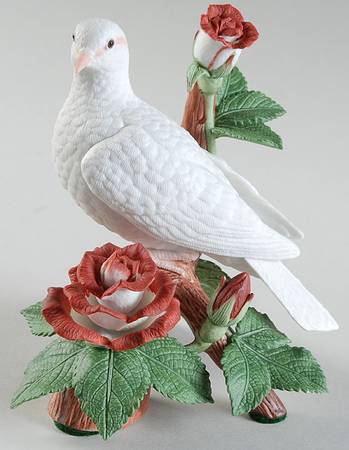 Christmas Birds Dove-Red Roses - Boxed