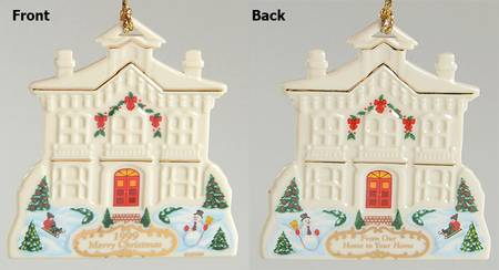 From Our Home To Your Home House With Snowman & Sledding Child - Boxed
