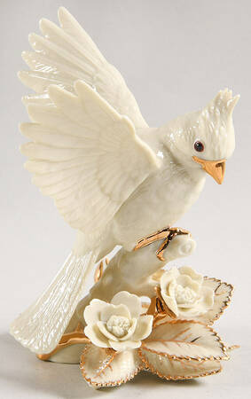 Classic Ivory Garden Birds Cardinal - Boxed