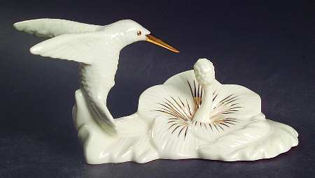 Classic Ivory Garden Birds Hummingbird - No Box