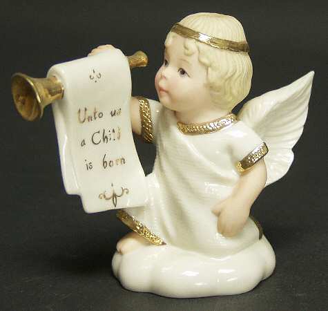 Away In A Manger Nativity Heralding Angel - With Box