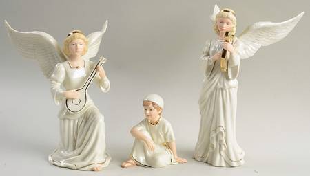Classic Nativity Collection 2 Angels & Boy-3 Pc Set - Boxed