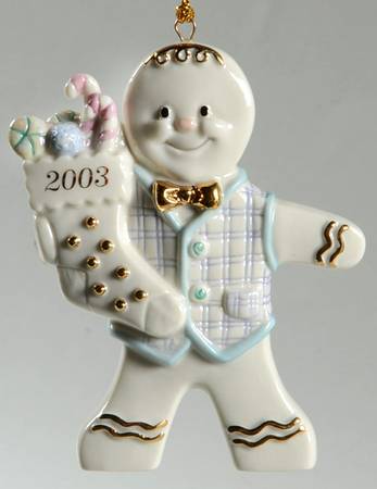Annual Gingerbread Man Ornament Christmas Gentleman - Boxed